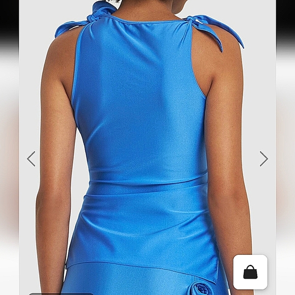 Coperni Asymmetric Flower Jersey Top With Decorative Rose Detailing-Size Small - Picture 4 of 17